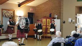 Cameron of Lochiel Pipes and Drums at Fairvern Nursing Home [upl. by Hildegaard]