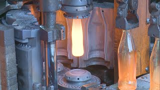 Manufacturing process of a glass bottle  Machines and Industry [upl. by Niles790]