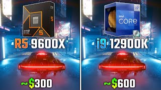 RYZEN 5 9600X vs INTEL i912900K  Test in 6 Games [upl. by Pollak655]