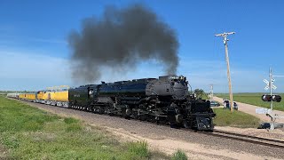 Union Pacific Big Boy 4014 Steam Train Accelerates North Out Of Egbert WY on Yoder Sub 6723 [upl. by Entirb]