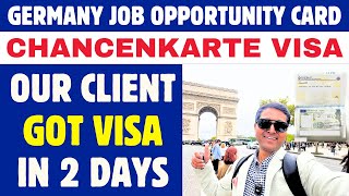 Germany Opportunity Card Visa Got in 2 days From Embassy  Chancenkarte Visa Approved Process  Law [upl. by Eivod102]