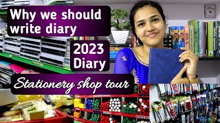 Why we should write diary  2023 diary  Stationery shop tour  happy new year [upl. by Crescint827]