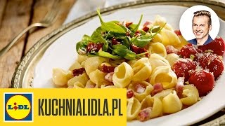 🍝 Makaron muszelki z sosem alla carbonara  Karol Okrasa  Przepisy Kuchni Lidla [upl. by Malik]