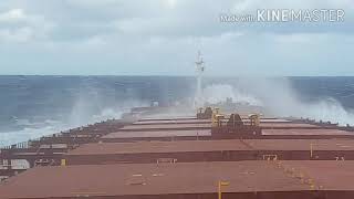 Capesize bulk carrier pounding in NW Pacific Ocean [upl. by Nwahser]