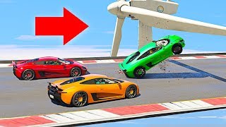 MOST INTENSE SUPERCAR OBSTACLE COURSE  GTA 5 Funny Moments [upl. by Eilsew526]