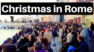 Rome Italy  Christmas in Rome 2022 From Piazza Barberini to Colosseum Sunny December 1st [upl. by Adiell]