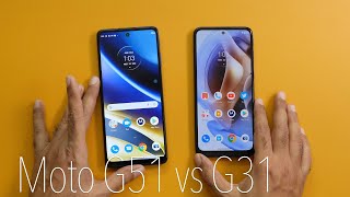 Motorola Moto G31 vs Moto G51 5G  10 Point Practical Comparison [upl. by Waddell]