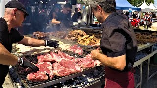 Asado Angus Sausages Ribs Argentina Street Food Biker Fest 2022 Lignano Italy [upl. by Aric]