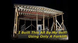 How I Built a 40x48 Pole Shop Roof Alone  Shop Build Part 6 [upl. by Hamaso]