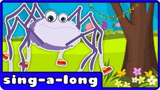 Itsy Bitsy Spider Incy Wincy Spider  Nursery Rhymes  With Lyrics by HooplaKidz SingALong [upl. by Alfredo119]