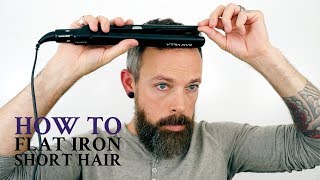 How to use a flat iron on mens short hair [upl. by Kinnard]