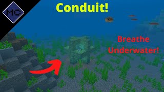 Minecraft Bedrock How to Use a Conduit [upl. by Lonni]