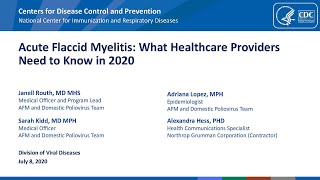 Acute Flaccid Myelitis What Healthcare Providers Need to Know In 2020 [upl. by Vilberg181]