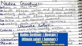 Ultimate Safari by Nadine Gordimer  Ultimate Safari Short Story Biography Summary Themes [upl. by Hnahym699]