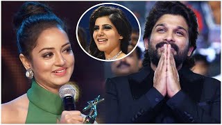 Actress Shanvi Srivastavas Cute Speech On Icon Star Allu Arjun At South Awards Show [upl. by Quinlan590]