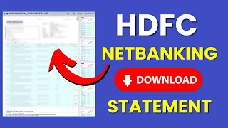 How to Download Statement from HDFC Bank Net Banking [upl. by Timmons544]