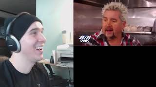 Charmx Reupload HE ATE IT  Reacting to Guy Fieri Dub  Slippery Sausage and The Cannoli Trolly [upl. by Nivlac]