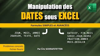 Manipulation des DATES sous EXCEL [upl. by Roose]