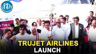 Ram Charans TruJet Airlines Launching Event  Ram Charans First Trujet Flight Takes Off at RGI [upl. by Kliman545]