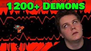 1 ATTEMPT ON EVERY DEMON I BEAT IN GEOMETRY DASH [upl. by Nelia466]