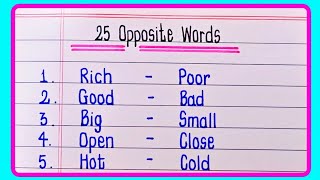 25 Opposite Words  Opposite words  Opposite Words In English  Opposite Word [upl. by Gaspar752]