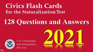 US Citizenship Naturalization Test 2020 2021 OFFICIAL 128 TEST QUESTIONS amp ANSWERS [upl. by Keiryt]