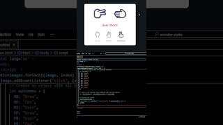 ROCK PAPPER SCISSORS GAME MADE WITH JUST HTML CSS AND JS shorts [upl. by Enaht]