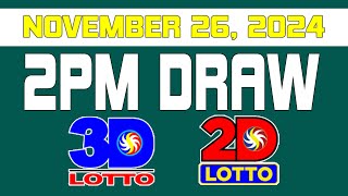 Lotto Result Today 2pm November 26 2024  Swertres Ez2 [upl. by Nosyd]