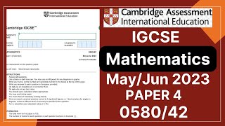 IGCSE MATHS PAPER 4 MayJune 2023  058042  Solved [upl. by Catriona]