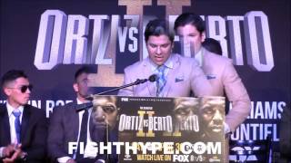 VICTOR ORTIZ VS ANDRE BERTO II FULL PRESS CONFERENCE AND HEATED FACE OFF [upl. by Kcirdde]