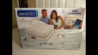 Aerobed Pillowtop 24Inch Queen Air Mattress with USB Charger [upl. by Suinotna369]