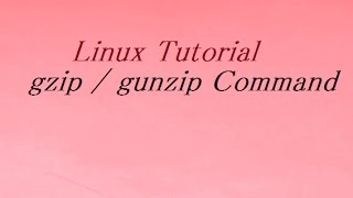 gzip  gunzip Command in Unix  Linux [upl. by Jorge]