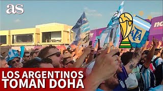 MUNDIAL QATAR 2022  La afición ARGENTINA EUFÓRICA en la ciudad de DOHA  Diario AS [upl. by Ainevul886]