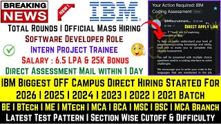 IBM OFF CAMPUS DRIVE 2026 2025 2024 20232021 BATCH IBM RECRUITMENT IBM CAREERS IBM JOB FOR FRESHERS [upl. by Hnid]