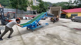 Movable Conveyor Belt System for Loading Unloading All Kinds of TrucksTrailerVehicles [upl. by Atokad957]