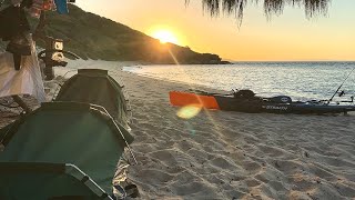 Solo Kayak Camping Remote Island Beaches  Coastal Foraging Living From The Ocean [upl. by Nedak]