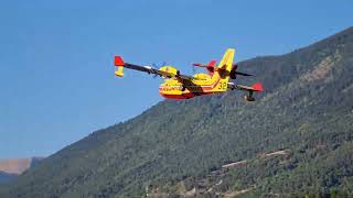 Canadair CL415 Water Bomber Action  four in a row France [upl. by Reginauld]