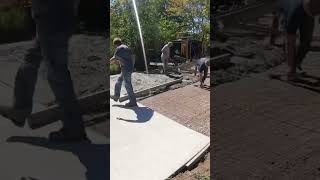 Pouring out some concrete concrete diy construction [upl. by Ahtar]