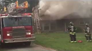 Fire crews battle Burns Harbor Indiana house fire [upl. by Leeth]