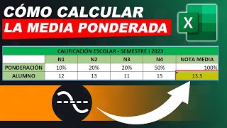 Cómo calcular la MEDIA PONDERADA en Excel [upl. by Reed]