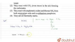 Which of the following is incorrect about the hydroxides of alkali metals [upl. by Epstein]