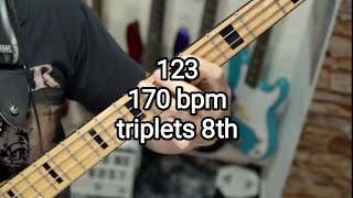 123 170 bpm triplets 8th notes [upl. by Llevart]