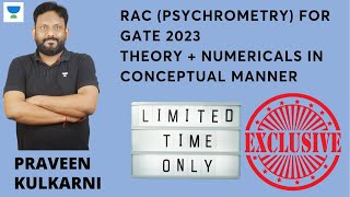 RAC  Psychrometry Lecture 2  GATE 2023  Praveen Kulkarni pk006 letscrackit [upl. by Enyamrahc]