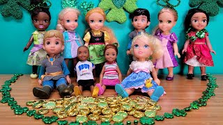 St Patricks Day 2024  Elsa amp Anna toddlers  school fun  Barbie dolls [upl. by Trina]