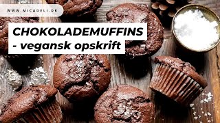 Veganske chokolademuffins – Opskrift på muffins uden æg med mørk chokolade [upl. by Azerila]