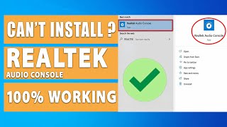 Cant Install Realtek Audio Console App 100 Working [upl. by Aneen]