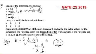 Compiler Design PYQ Gate CS 2019 [upl. by Shepard334]