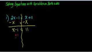 Solving Equations with Variables on Both Sides Part 1 [upl. by Zebada]