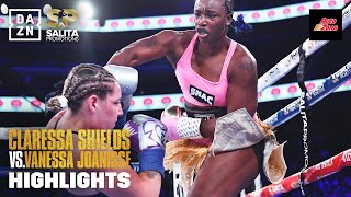 FOURWEIGHT WORLD CHAMP  Claressa Shields vs Vanessa Joanisse Fight Highlights [upl. by Vil]