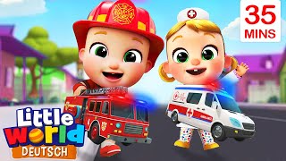 Feuerwehr Krankenwagen  Kinderlieder für Kleinkinder  Little World Deutsch [upl. by Larok634]